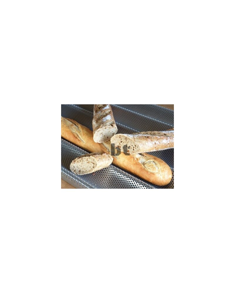 Baguetteblech 60 x 40 cm, 5 Quermulden