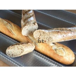 Baguetteblech 60 x 40 cm, 5 Quermulden