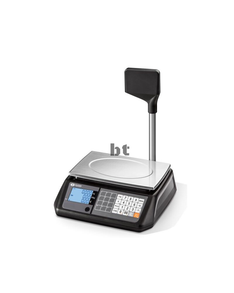 Preisrechnungswaage S300 LM 3/6 kg schwarz mit Stativ Kunden Hoch Display