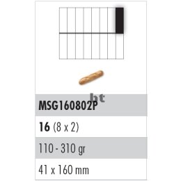 Edelstahlgitter mit Kunststoff-Stanzmesser, 16er Teilung (8x2 längs)