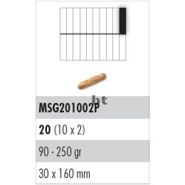 Edelstahlgitter mit Kunststoff-Stanzmesser, 20er Teilung (10x2 längs)