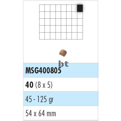 Edelstahlgitter, 40er Teilung (8x5 längs)