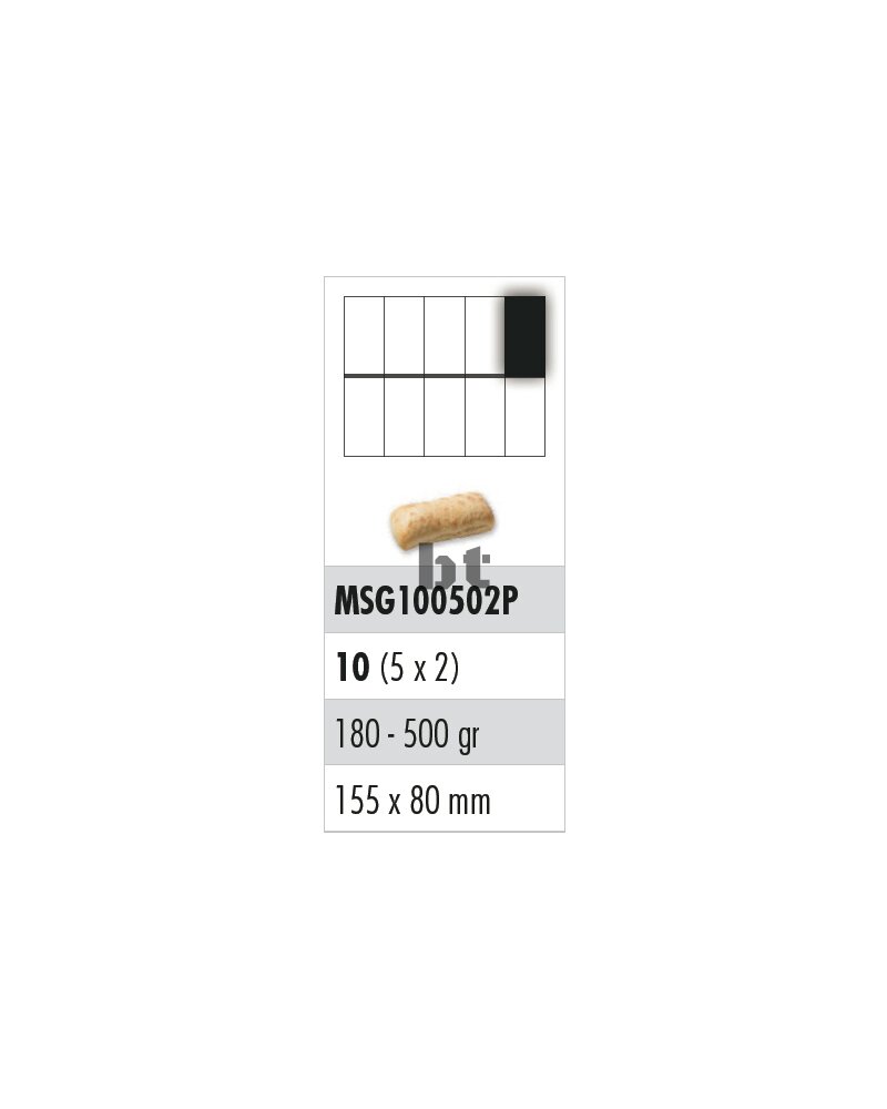 Edelstahlgitter mit Kunststoff-Stanzmesser, 10er Teilung (5x2 längs)