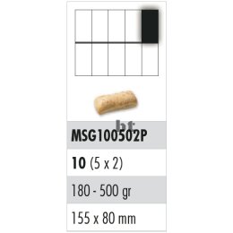 Edelstahlgitter mit Kunststoff-Stanzmesser, 10er Teilung (5x2 längs)
