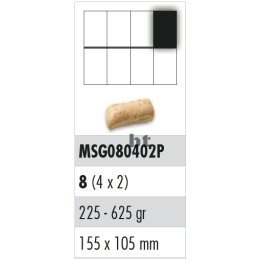 Edelstahlgitter mit Kunststoff-Stanzmesser, 8er Teilung (4x2 längs)