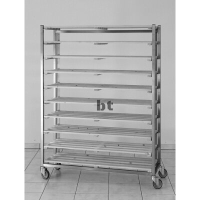 Brotregalwagen mit 10 Buchenholz-Rosten