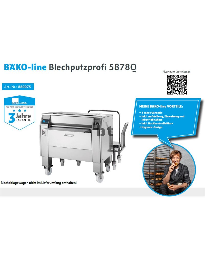 BÄKO-line Blechputzprofi, für 2-Rand-Bleche 78x58 cm, Quereinschub