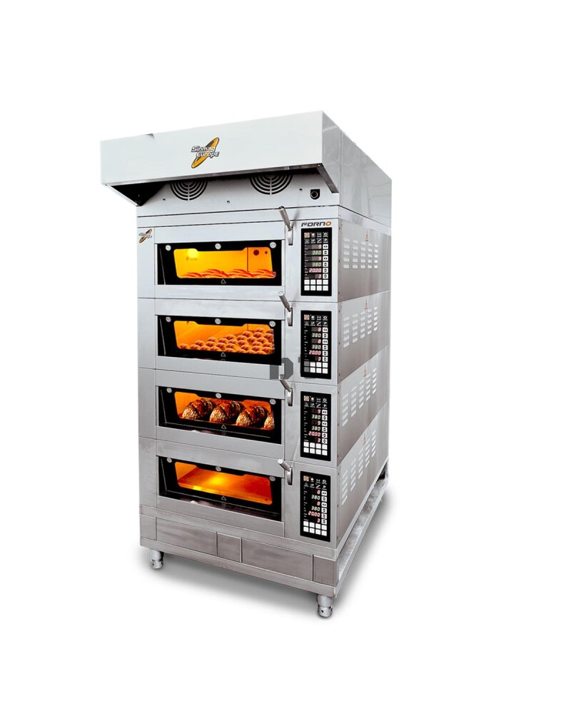 Etagenofen Forno Herdmaß 60x80 cm Satz von 4 Ofen-Module mit Untergestell